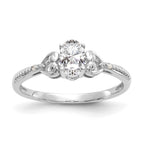 10k White Gold 6x4mm Oval April/ White Topaz and Diamond Ring