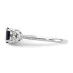 10k White Gold 6x4mm Oval September/ Sapphire and Diamond Ring