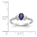 10k White Gold 6x4mm Oval September/ Sapphire and Diamond Ring