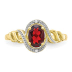10k 7x5mm Oval January/ Garnet and Diamond Ring