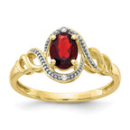 10k 7x5mm Oval January/ Garnet and Diamond Ring