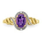 10k 7x5mm Oval February/ Amethyst and Diamond Ring