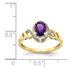 10k 7x5mm Oval February/ Amethyst and Diamond Ring