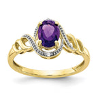 10k 7x5mm Oval February/ Amethyst and Diamond Ring