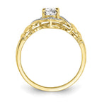 10k 7x5mm Oval April/ White Topaz and Diamond Ring