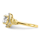 10k 7x5mm Oval April/ White Topaz and Diamond Ring