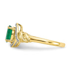 10k 7x5mm Oval May/ Emerald and Diamond Ring
