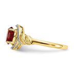 10k 7x5mm Oval July/ Ruby and Diamond Ring