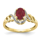 10k 7x5mm Oval July/ Ruby and Diamond Ring
