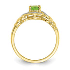 10k 7x5mm Oval August/ Peridot and Diamond Ring