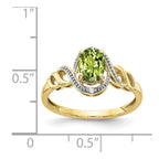 10k 7x5mm Oval August/ Peridot and Diamond Ring