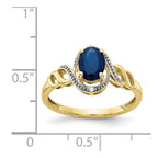 10k 7x5mm Oval September/ Sapphire and Diamond Ring