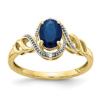 10k 7x5mm Oval September/ Sapphire and Diamond Ring