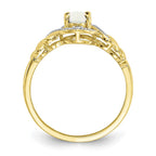 10k 7x5mm Oval October/ Opal and Diamond Ring