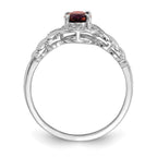 10k White Gold 7x5mm Oval January/ Garnet and Diamond Ring