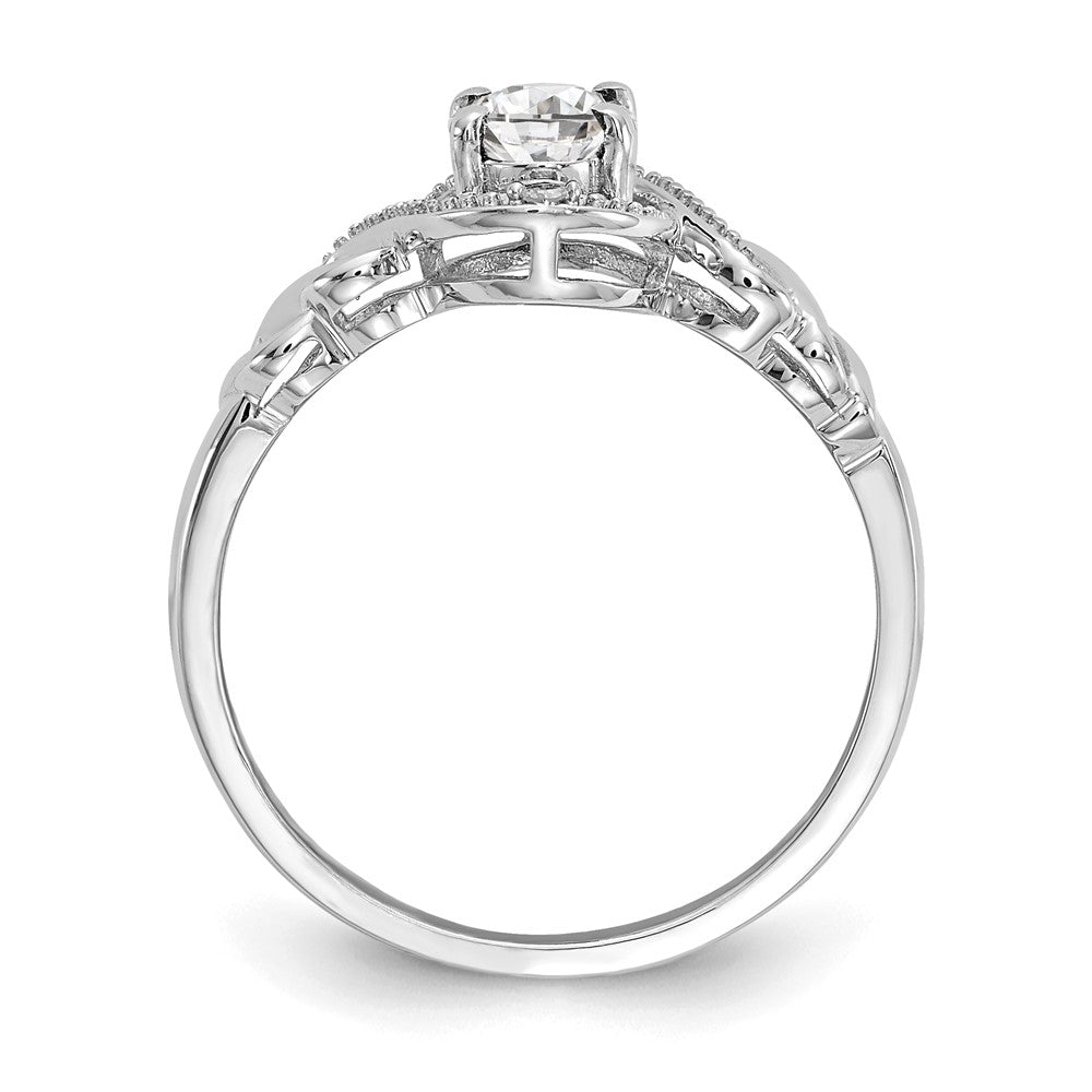 10k White Gold 7x5mm Oval April/ White Topaz and Diamond Ring