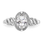 10k White Gold 7x5mm Oval April/ White Topaz and Diamond Ring