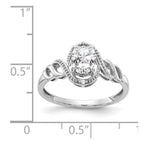 10k White Gold 7x5mm Oval April/ White Topaz and Diamond Ring