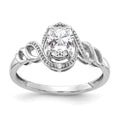 10k White Gold 7x5mm Oval April/ White Topaz and Diamond Ring