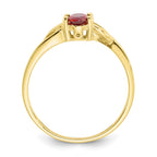 10k Polished 6x4mm Oval Genuine January/ Garnet Birthstone Ring