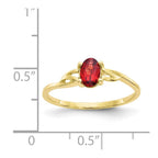 10k Polished 6x4mm Oval Genuine January/ Garnet Birthstone Ring