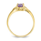 10k Polished 6x4mm Oval Genuine February/ Amethyst Birthstone Ring
