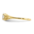 10k Polished 6x4mm Oval Genuine April/ White Topaz Birthstone Ring