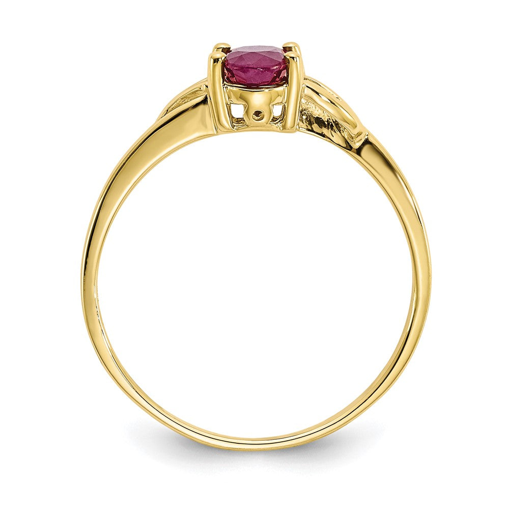 10k Polished 6x4mm Oval Genuine July/ Ruby Birthstone Ring