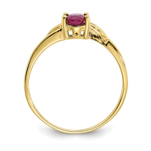 10k Polished 6x4mm Oval Genuine July/ Ruby Birthstone Ring