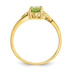 10k Polished 6x4mm Oval Genuine August/ Peridot Birthstone Ring