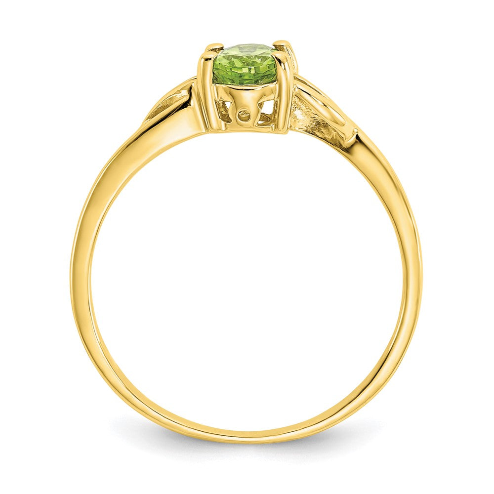 10k Polished 6x4mm Oval Genuine August/ Peridot Birthstone Ring