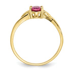 10k Polished 6x4mm Oval Genuine October/ Pink Tourmaline Birthstone Ring
