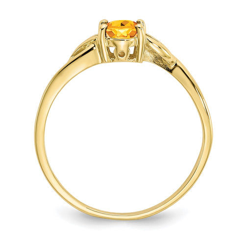 10k Polished 6x4mm Oval Genuine November/ Citrine Birthstone Ring
