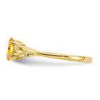 10k Polished 6x4mm Oval Genuine November/ Citrine Birthstone Ring