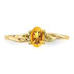 10k Polished 6x4mm Oval Genuine November/ Citrine Birthstone Ring