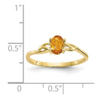 10k Polished 6x4mm Oval Genuine November/ Citrine Birthstone Ring