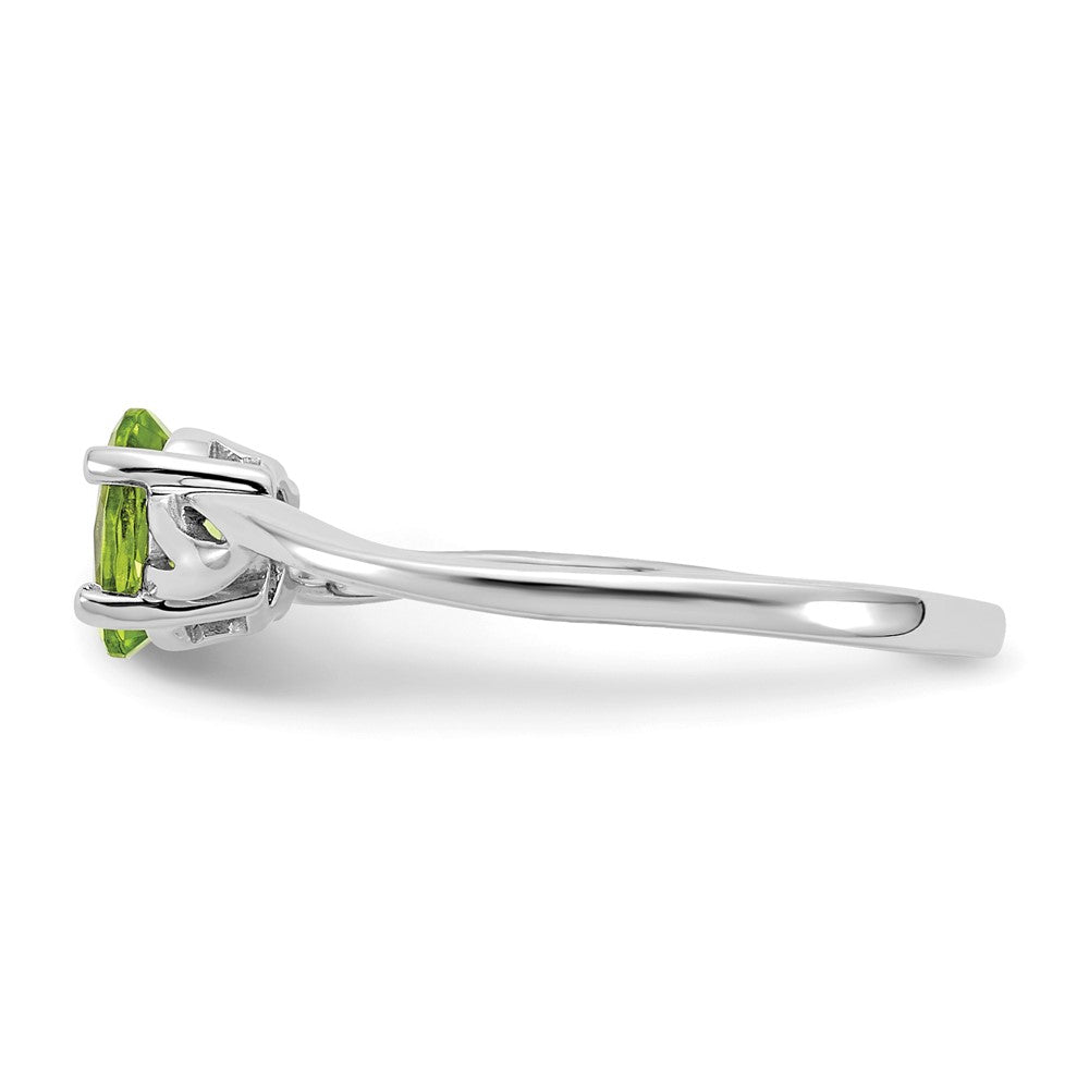 10k White Gold Polished 6x4mm Oval Genuine August/ Peridot Birthstone Ring