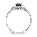 10k White Gold Polished 6x4mm Oval Genuine September/ Sapphire Birthstone Ring