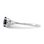 10k White Gold Polished 6x4mm Oval Genuine September/ Sapphire Birthstone Ring