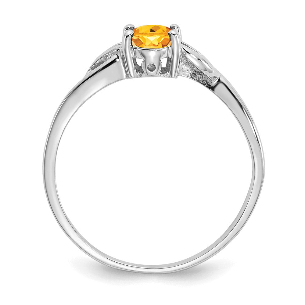 10k White Gold Polished 6x4mm Oval Genuine November/ Citrine Birthstone Ring