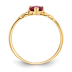 10k Polished 5mm Heart Genuine January/ Garnet Birthstone Ring