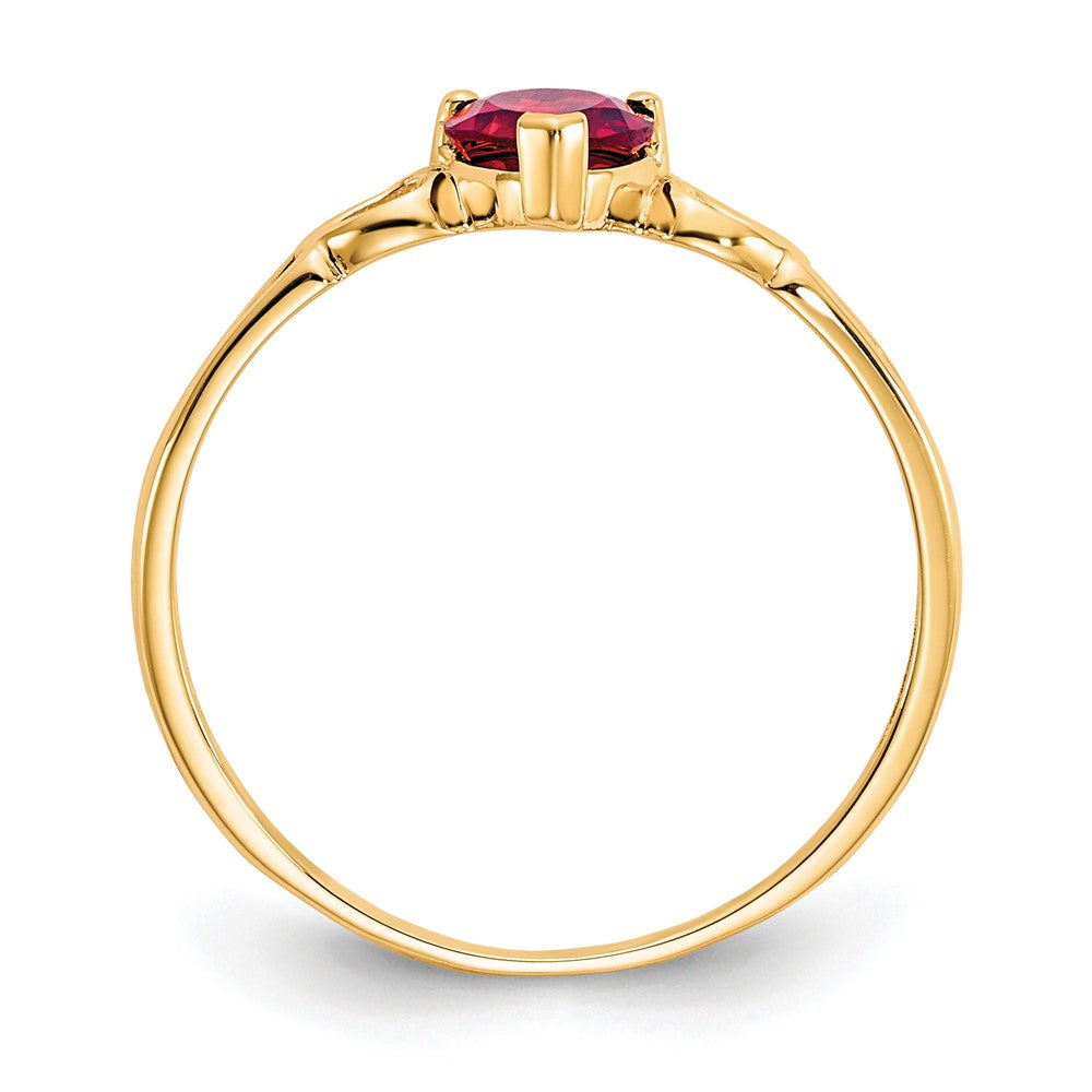 10k Polished 5mm Heart Genuine January/ Garnet Birthstone Ring