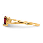 10k Polished 5mm Heart Genuine January/ Garnet Birthstone Ring