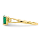 10k Polished 5mm Heart Genuine May/ Emerald Birthstone Ring