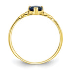 10k Polished 5mm Heart Genuine September/ Sapphire Birthstone Ring