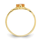 10k Polished 5mm Heart Genuine November/ Citrine Birthstone Ring