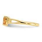 10k Polished 5mm Heart Genuine November/ Citrine Birthstone Ring