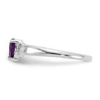 10k White Gold Polished 5mm Heart Genuine February/ Amethyst Birthstone Ring