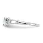 10k White Gold Polished 5mm Heart Genuine April/ White Topaz Birthstone Ring
