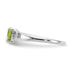 10k White Gold Polished 5mm Heart Genuine August/ Peridot Birthstone Ring